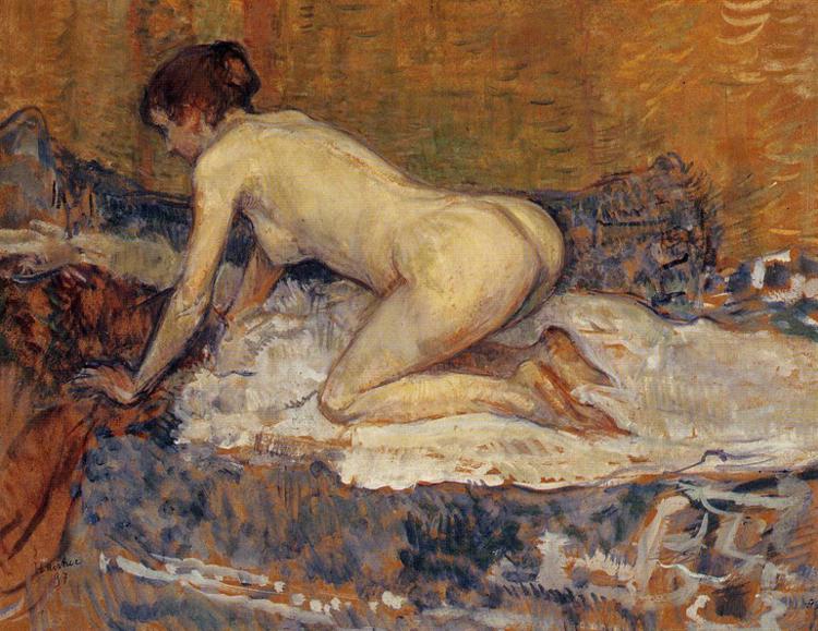 Crouching Woman with Red Hair, 1897 #lautrec #toulouselautrec