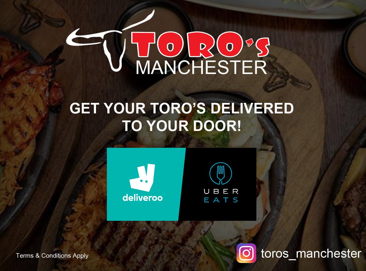 TorosManchester's tweet photo. Did you know we deliver? Order now we are available on Uber Eats and Deliveroo
#TorosManchester #Manchester #steakhouse #food #foodporn #foodie #halal #halalguys #ubereats #deliveroo https://t.co/T9K3rqXzcc