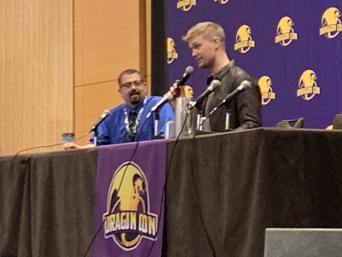 SWatDC's tweet photo. Some people have recovered from the #LastPartyOnAlderaan to make it out for the first panel of the day with the amazing @JoonasSuotamo! Sunday of #DragonCon2019. 2 days remaining of #DragonCon, so make the most of it! #StarWars #LPADC https://t.co/Sbv06xLgKJ