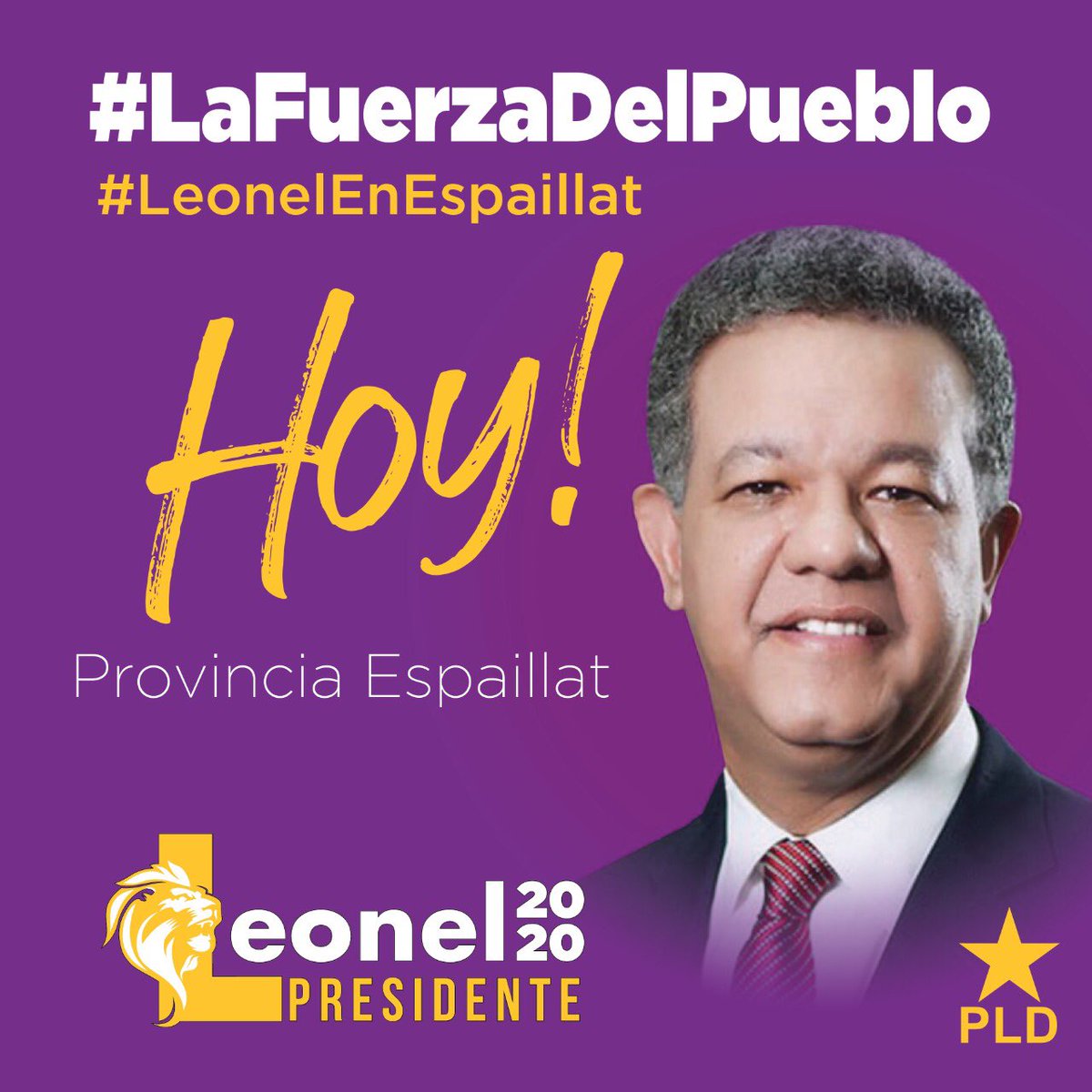 DaygroAbel's tweet photo. Hoy #LaFuerzaDelPueblo se moviliza con #LeonelEnEspaillat. El presidente Leonel Fernández sostendrá encuentros y asambleas de cara a las primarias del 06 de Octubre. Con #LaFuerzaDelPueblo  ¡VENCEREMOS! .@LeonelFernandez @radhamesjimenez @BautaRojas @RafaelNunezR @LaRedLF https://t.co/AyT75k0SZP