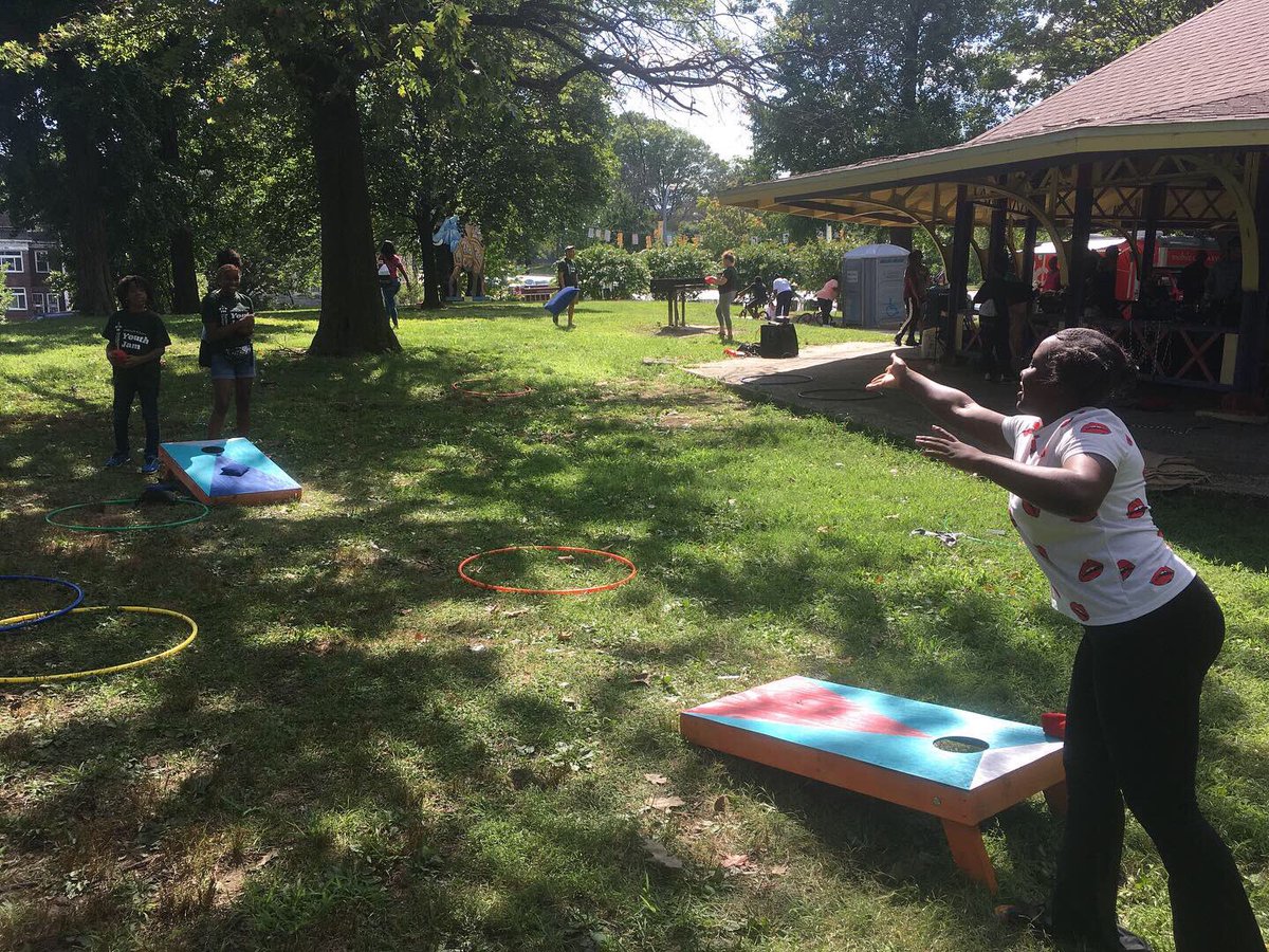 grahamprojects's tweet image. Potato sack race, cornhole, #DancingForest #publicart #yardgames