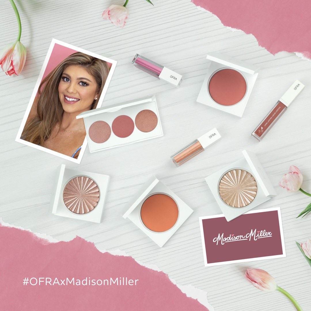 OFRACosmetics's tweet photo. NOW LIVE on https://t.co/AA2KfWSnrN is the #OFRAxMadisonMiller collab collection🙌 We had so much fun creating this huge collection with @Madison89Miller, who customized her shades with inspiration from her sweet daughter Ryleigh and beloved pup Ollie💗 https://t.co/nYkbsQih7j