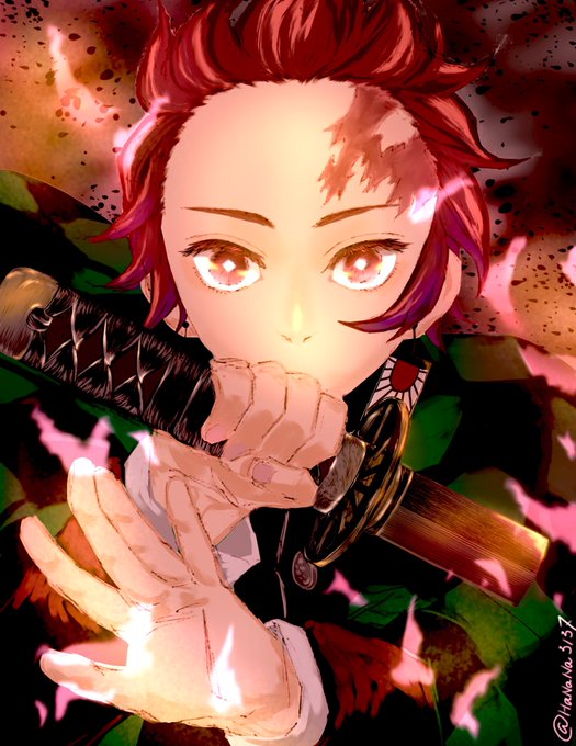 哀汰くんさんがTwitterに投稿した竈門炭治郎(鬼滅の刃)のイラスト。