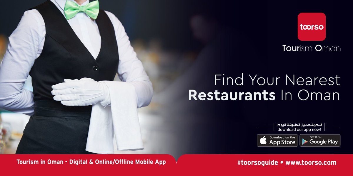 toorsoguide's tweet photo. Find your nearest Restaurants in Oman
Visit : https://t.co/wUntVXv4Ph
#restaurants #restaurantsOman #restaurantsMuscat #nearestRestaurants #restaurantsNearMe #toorso #travelling
#travel #tourism #omanTravel #muscatTravel #travelPartner #tourismPartner #tourismOman https://t.co/3BR5IpSJNy