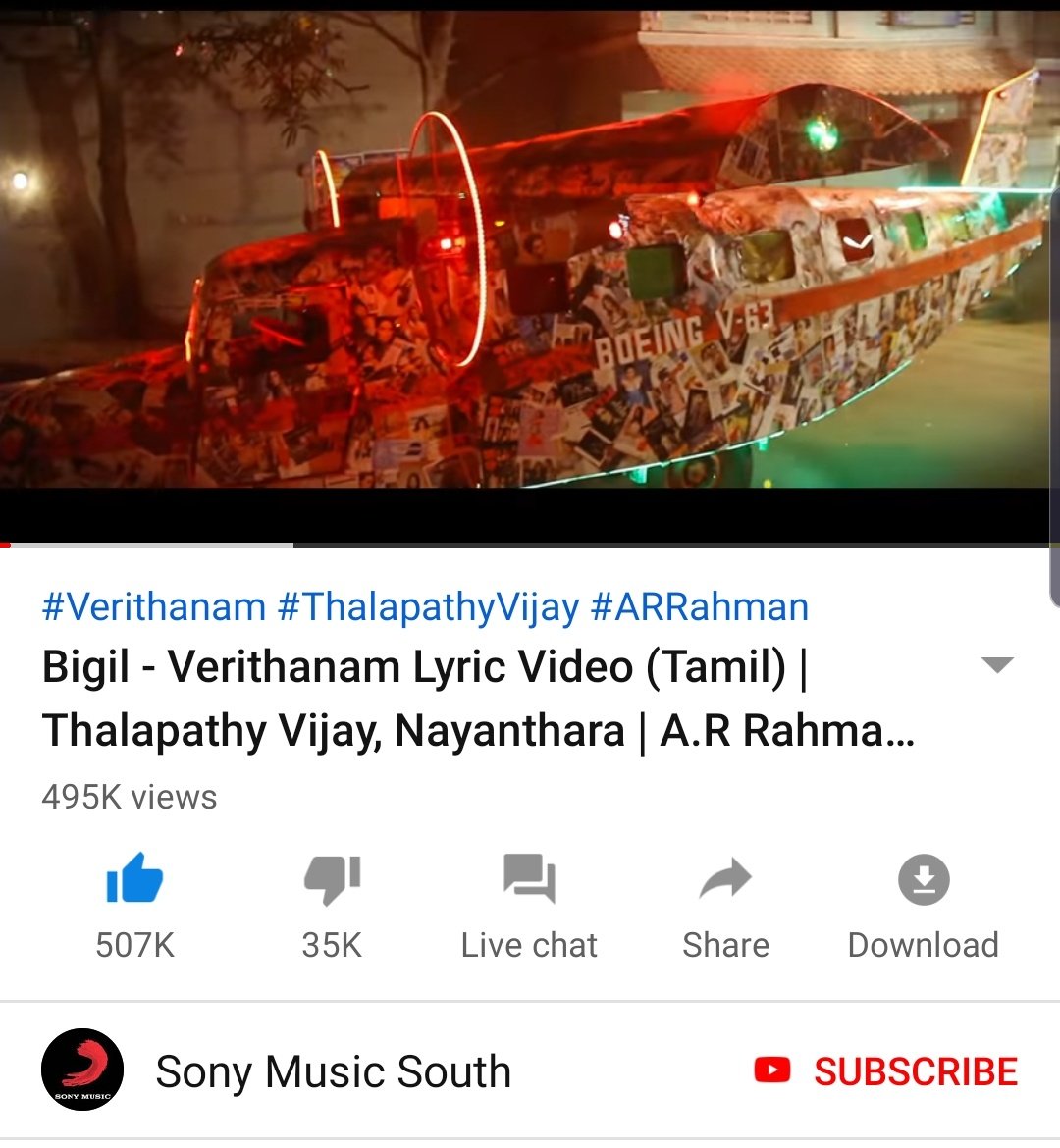 HungryHearttt49's tweet photo. #Verithanam Lyric Video - 

507K Likes In 150 Mins

Adichithooku OFFICIAL VIDEO SONG 

506K Likes In 7 Months 

LEVELS !!!

@actorvijay #BigilPodalamaa #Bigil https://t.co/lliqkgl2yp