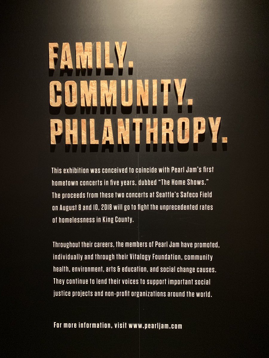 checklistwander's tweet photo. Used our #Bumbershoot emerald passes to visit @MoPOPSeattle. Nice exhibit on @PearlJam and their contributions to help #homelessness in King County. https://t.co/ea3Ev43KvP