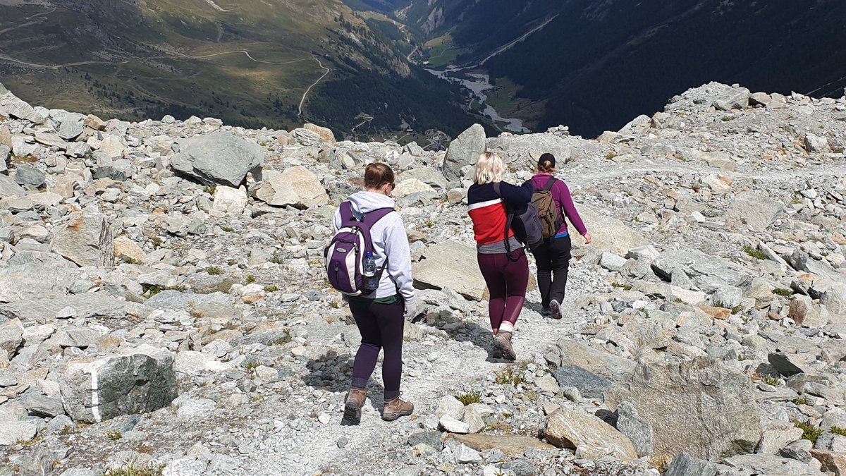 ProfPHaygarth's tweet photo. Day 3 #LECAlpine a hike upto 2700 m to sample water quality of glacial meltwater #lovelancaster #discoverlec https://t.co/E7OzaEGSpV