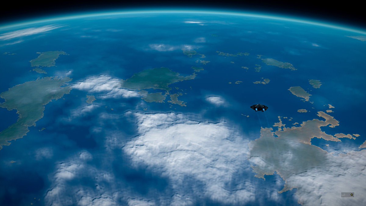 Niibl's tweet photo. Day 352 - Expedition Aqua
Me alone in the Black
2.3AU from a class F sun, a verdant Earthlike.
21 C, 1.38g, 0.70Atm, 14.5h day, 1115d year.
@EliteDangerous
@GalPhotoED
#EDPostcards
@MissionFarsight https://t.co/VVJcftAGQL