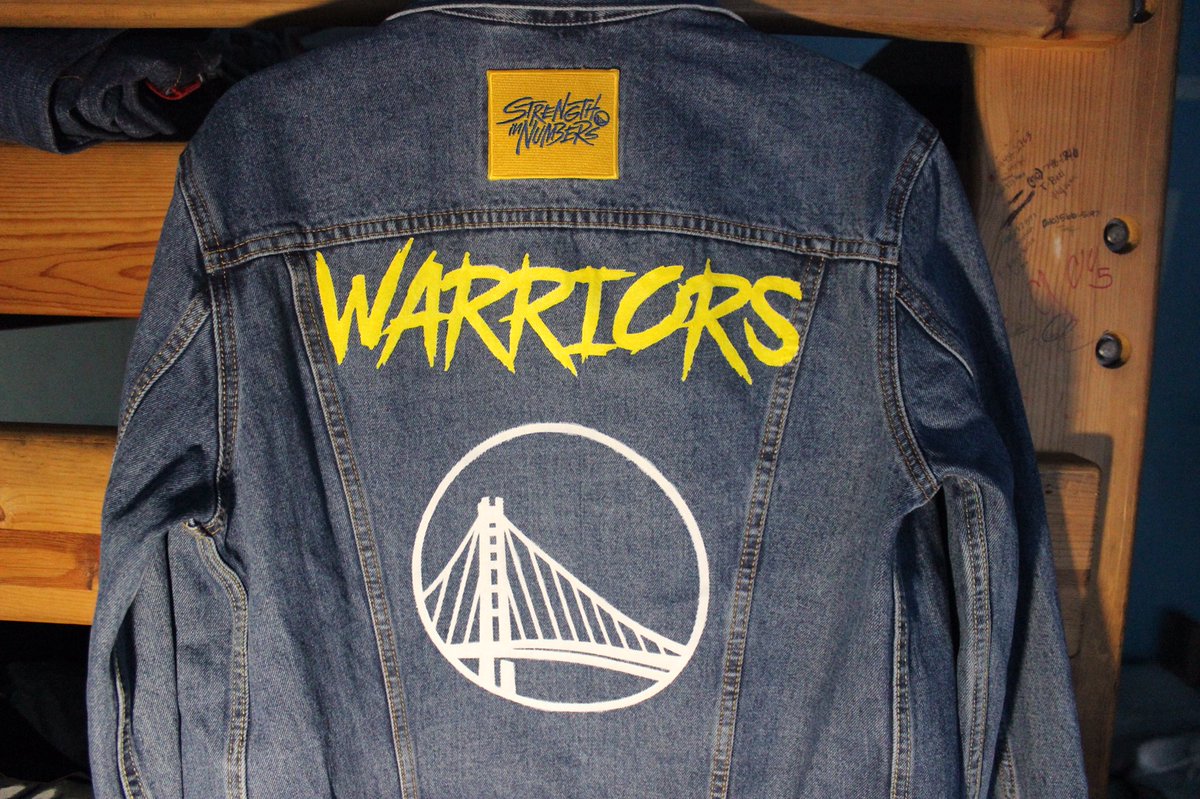 golden state warriors jean jacket