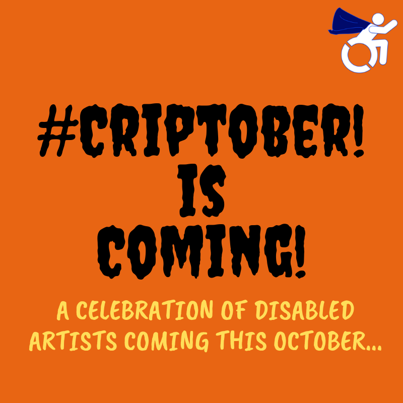 MikeeMort's tweet photo. Attention #DisabledArtists and content creators. I’m excited to officially announce #Criptober! A month long art prompt challenge celebrating disabled artists during the spookiest time of the year! Stay tuned for details over the next month... https://t.co/E99nuJjyO4