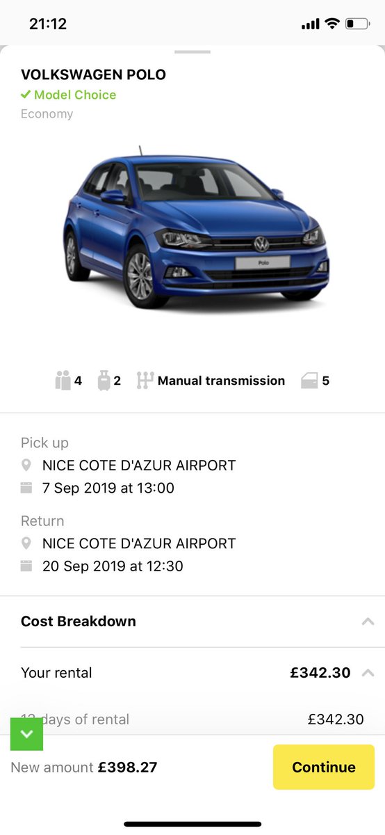MissGeorgiaO's tweet photo. How can I pay this for car hire to cancel it because of a change of flight, then rebook the same car but for a pick up of 6 hours earlier on exactly the same day &amp; it’s gone up by £160 for 6 extra hours!!! @Europcar are you having a laugh!! #europcar #badcustomerservice https://t.co/tkLAjdg3EY