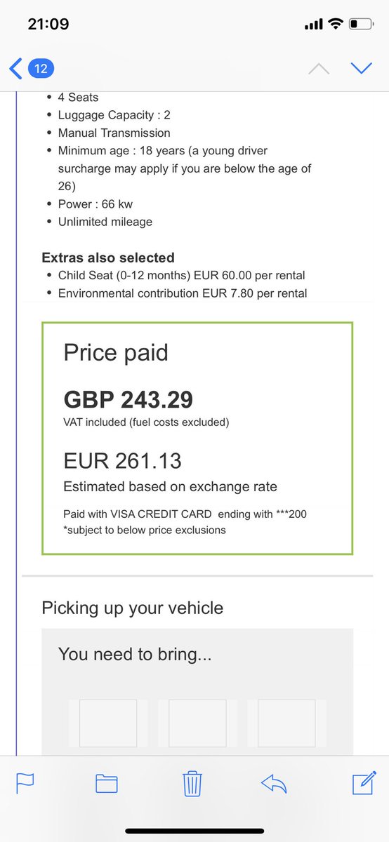 MissGeorgiaO's tweet photo. How can I pay this for car hire to cancel it because of a change of flight, then rebook the same car but for a pick up of 6 hours earlier on exactly the same day &amp; it’s gone up by £160 for 6 extra hours!!! @Europcar are you having a laugh!! #europcar #badcustomerservice https://t.co/tkLAjdg3EY