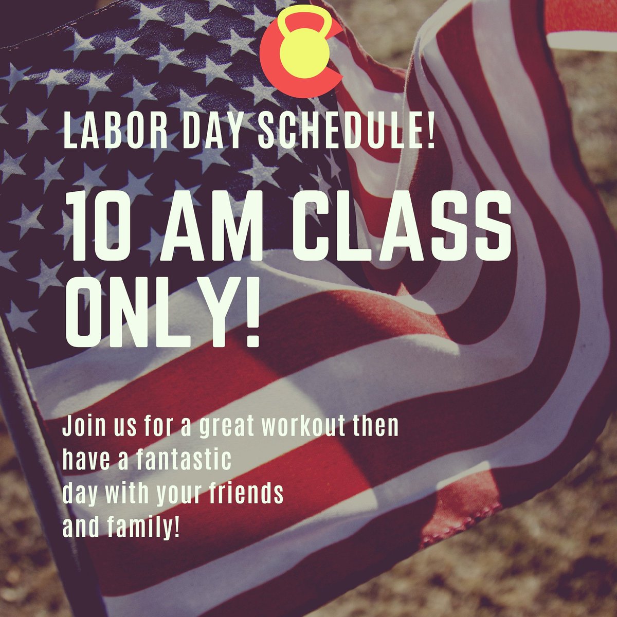 crossfitelm's tweet image. Just a reminder, only 1 class on Monday.
-
Have an AWESOME Labor Day!
-
#liveexcellent #excellentlife #laborday #herowod #crossfit #crossfitcolorado #thisboxrocks