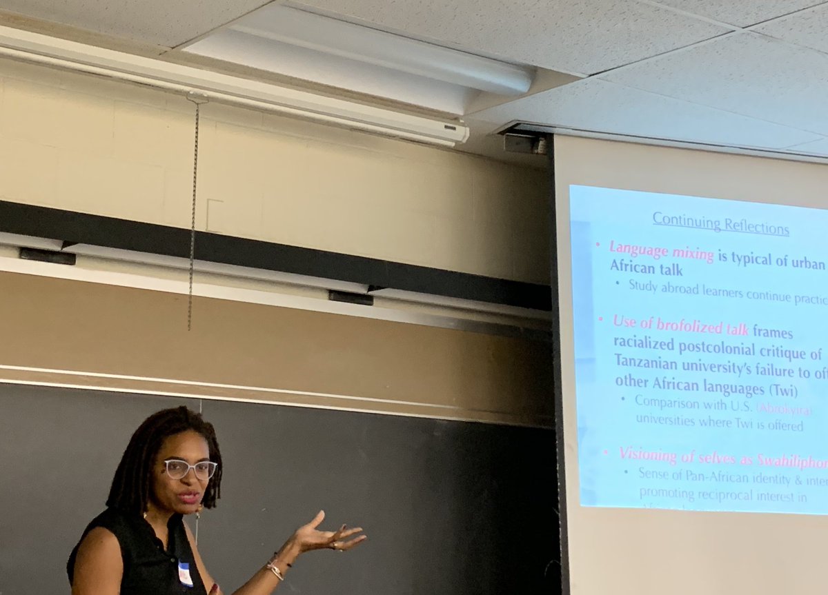 UjuAnya's tweet photo. @jamieisjames breaking it all the way down on Ghanaian “brofolized” talk about Swahili at the Annual Conference of the International Association for Integrational Study of Language and Communication. #Integrationism https://t.co/BOvNQ1S5I2