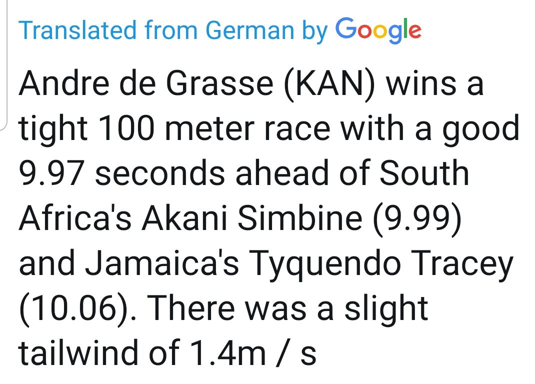 RobSnoekLIVE's tweet photo. Three-time Olympic medalist Andre DeGrasse shining on the track in Germany.
#DiamondLeague
#SubTen
@AthleticsCanada https://t.co/CqYks3zatE