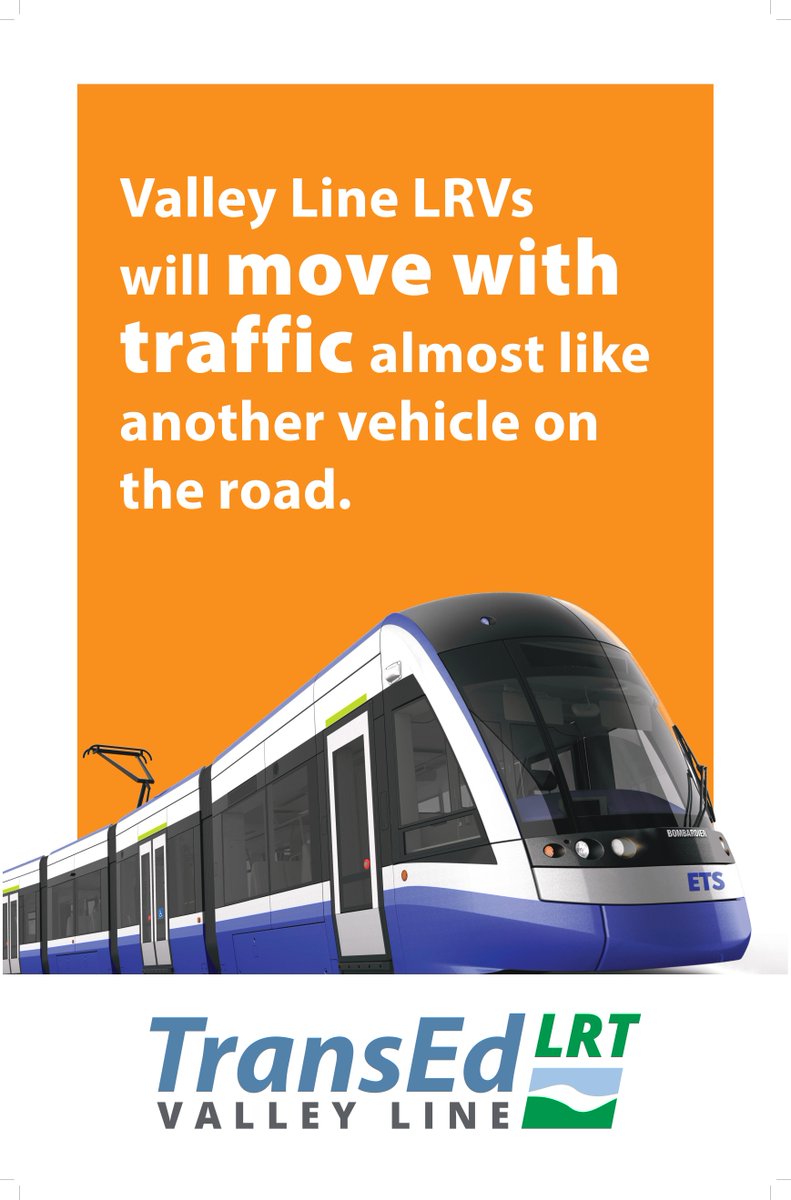 yegvalleyLRT's tweet image. Did you know that the new low-floor trains for the #ValleyLineLRT will move with traffic? Come view one of the new trains at Mill Woods Town Center today (Sun. Sept 1) from noon to 5 pm. We&apos;ll be here on Mon. Sept 2 from noon to 5 pm too! #LabourDayWeekend #Edmonton #YegTransit