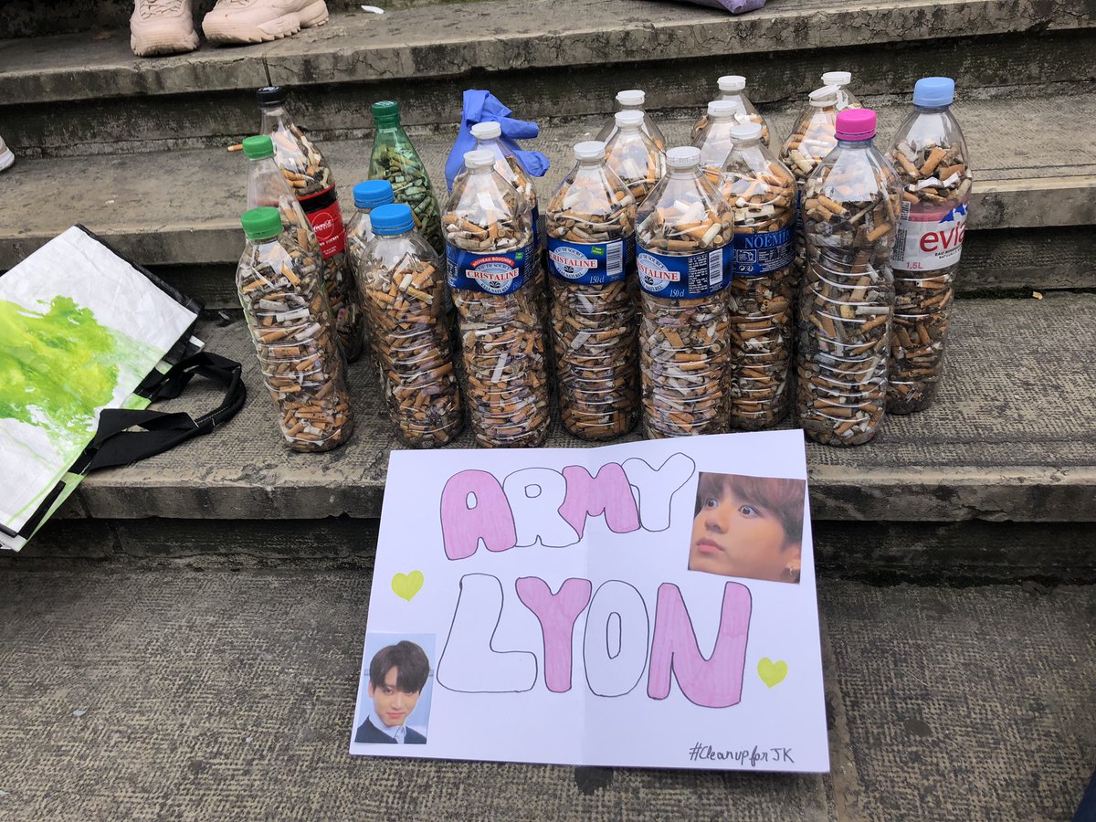 kootadori's tweet photo. 28 litres au total, je suis fière de nous #CleanupForJKLyon #CleanupForJK #HappyBirthdayJungkook https://t.co/JcGsWp25wD
