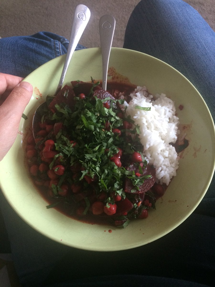 Plum_of_Duff's tweet photo. This. This is a plate of pure joy and deliciousness #beetrootcurry https://t.co/pSt0yLGhJ4