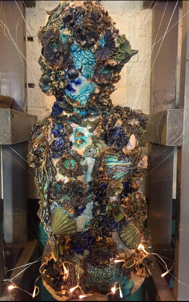 This is my ceramic fossilised mermaid sculpture, hand sculpted and glazed #ceramics #mermaid #fossils #art #sculpture #humansized #oneoffpiece #abstract #quirky #pottery #handmade #glazes #shells #ocean #nature #mermaidArt #wallart #wallinstilation #creative #artist #ceramicist