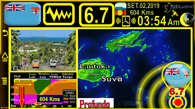 elluchin1's tweet photo. 🇫🇯➡#Terremoto 🔴6.7⚡🔶#Suva a 34 Kms al NorEste de #Ndoi Isla
⏱03:54 Am Madrugada🌌#Fiyi🇫🇯#2Septiembre
 
TAP Altamente PROFUNDO🔰604 Kms

Entre #Fiji🇫🇯 y #Tonga🇹🇴 
#Sismo #FelizDomingo
#Temblor #BienvenidoSeptiembre
 #1Sep #Earthquake https://t.co/kQkaRv3MC7