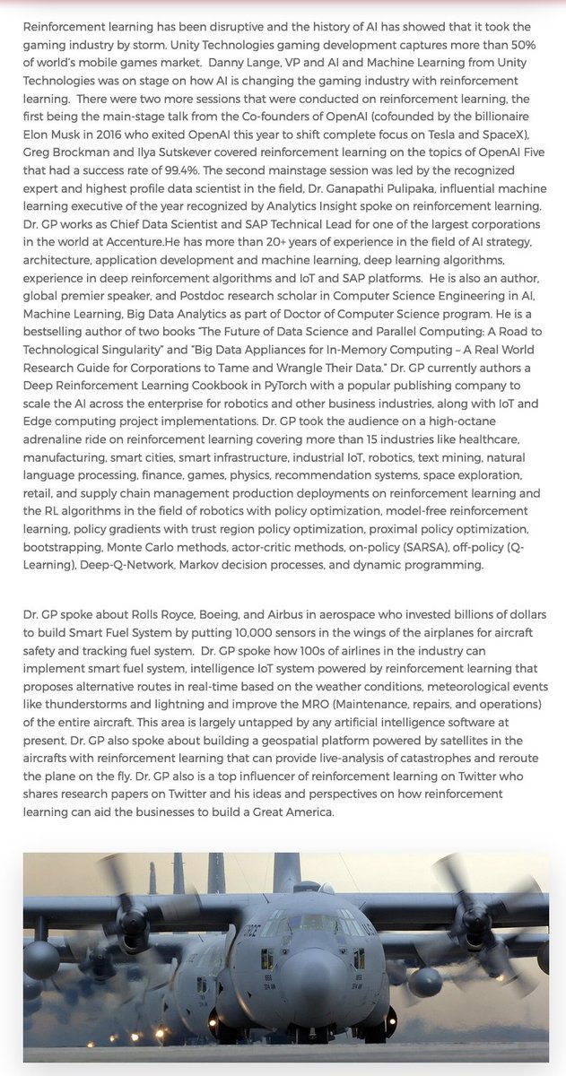 gp_pulipaka's tweet image. #Geospatial Platform w/ #ReinforcementLearning Featuring @gp_pulipaka by @USATODAY. #BigData #Analytics #DataScience #AI #MachineLearning #AI #IoT #IIoT #Python #RStats #JavaScript #ReactJS #GoLang #CloudComputing #Serverless #DataScientist #Linux 
bit.ly/2LdoDYY