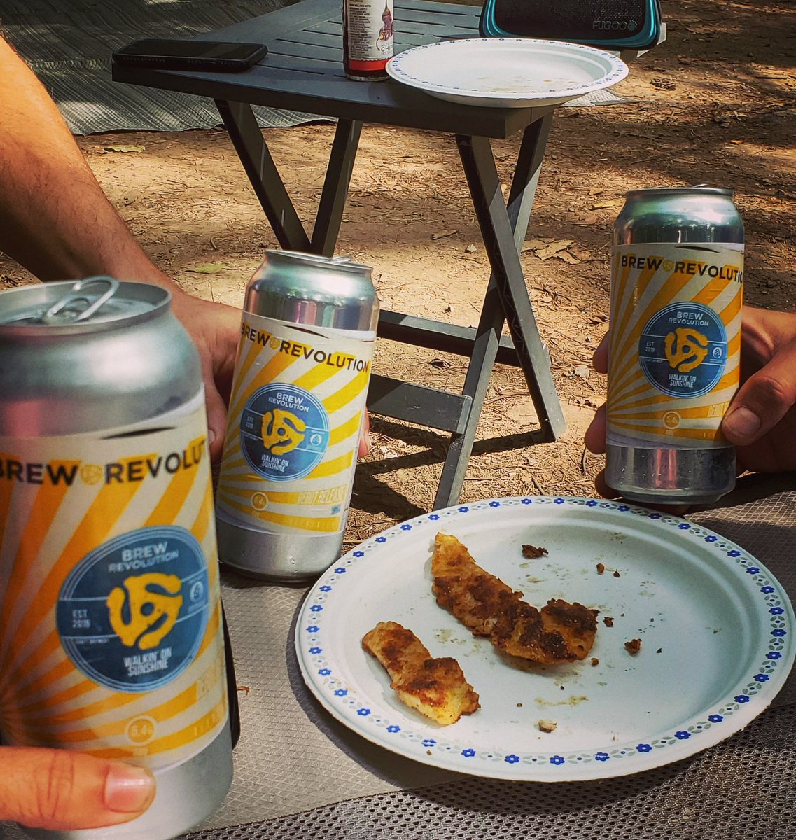 Long weekend camping with fresh bass tacos and @BrewRevOtt makes for a great lunch. @BonEchoPP #happycampers #enjoynature #relaxinnature #soulreset #getoutdoors #camping #OntarioParks #lovenature #613camping #hammocklife #kayaking #fishing #hiking #campfirecooking #campfires