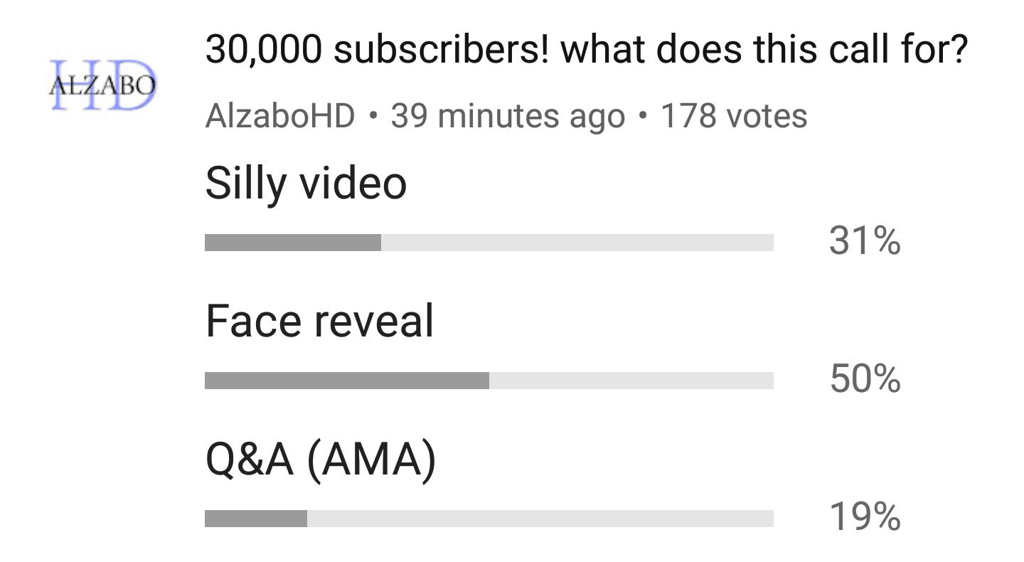 AlzaboHD on X: Silly face reveal? Check out the poll on my YT