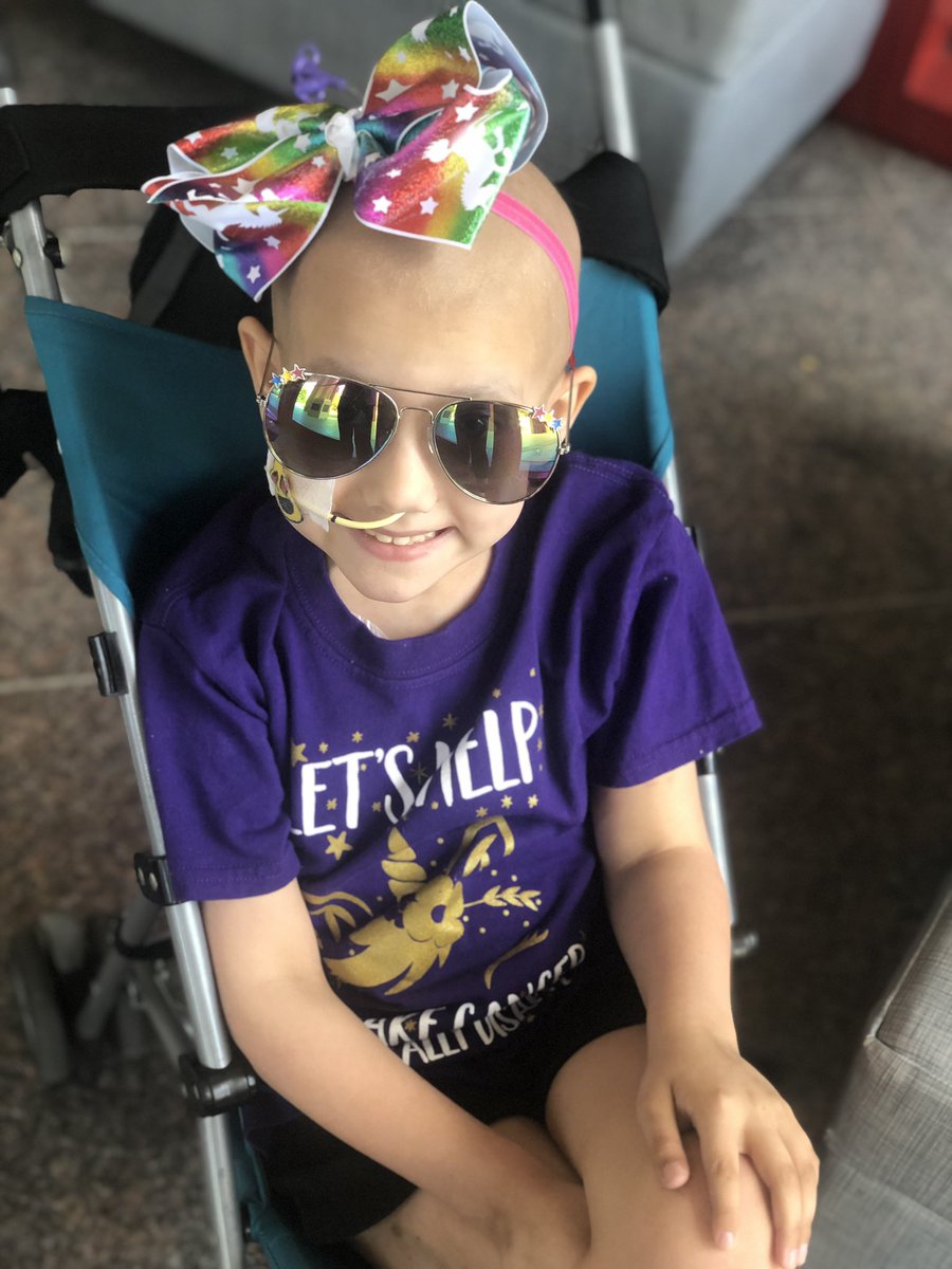 AWeatherford's tweet photo. Being @StJude was a great excuse to get more @itsjojosiwa gear for Liv’s bed. Needless to say, we wash these often.

Jojo, she’s getting cell transplant (Stage 4 Neuroblastoma) &amp; may miss your Sept. concert! 😢 Stop by if you have time? Her little 💜 would 💥. #LivInTheJourney https://t.co/Oz0WBERGMt