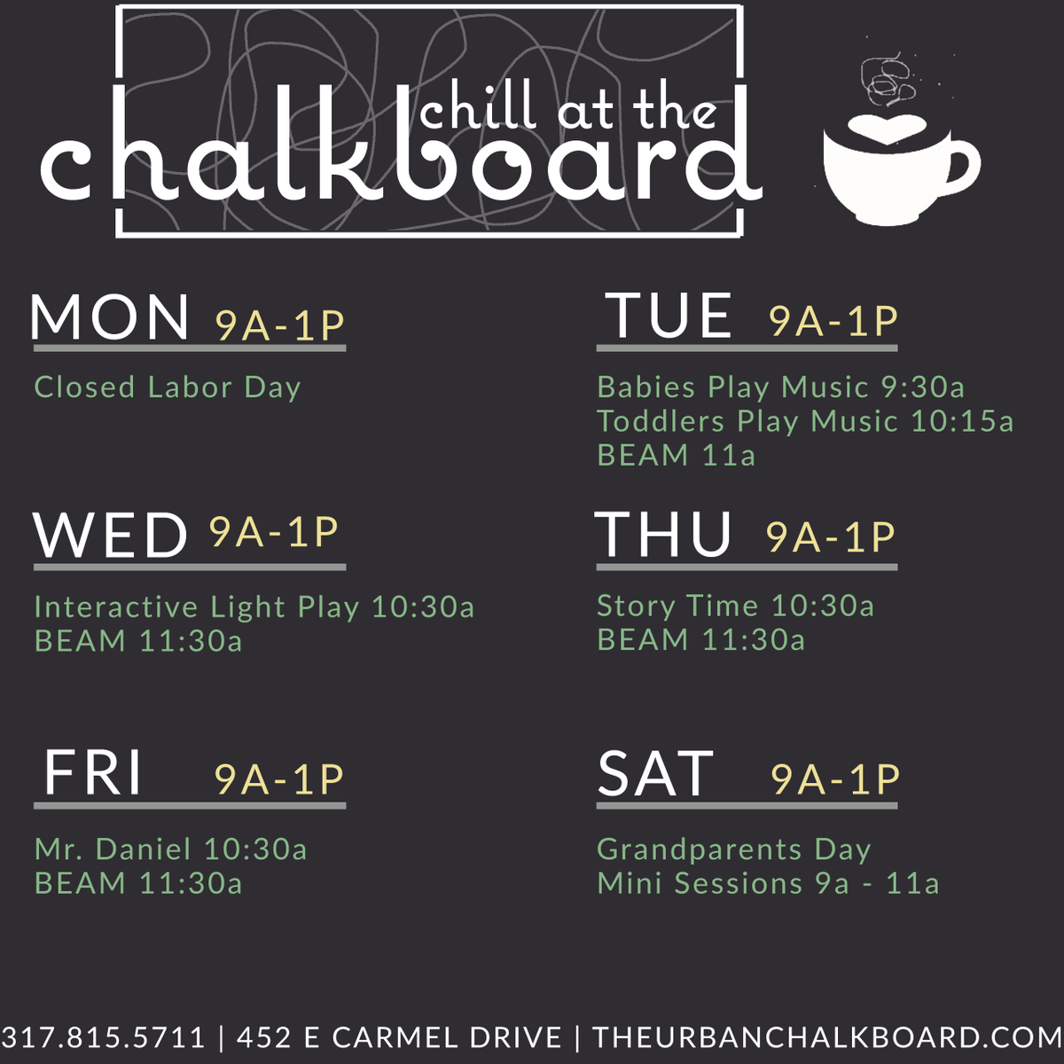 Chill At The Chalkboard This Week!