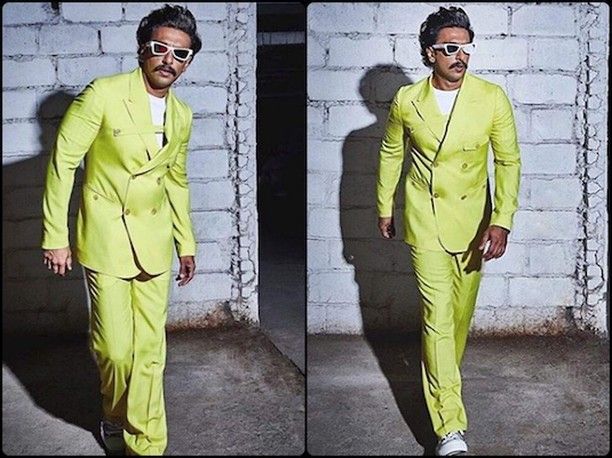 strandofsilk's tweet photo. Ranveer Singh certainly tops the list with his often eye-popping outfit choices so it seems entirely appropriate that he would get in on the green action as well. He recently wore a highlighter green Dior suit for a style awards c… https://t.co/sJIWVYHbIo https://t.co/yNbXXcfLi8