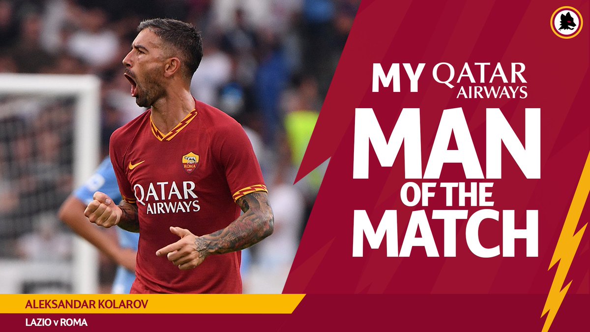 ASRomaEN's tweet photo. Retweet if Aleksandar Kolarov was your #ASRoma @QatarAirways Man of the Match against Lazio https://t.co/9Ad4MC5SLq