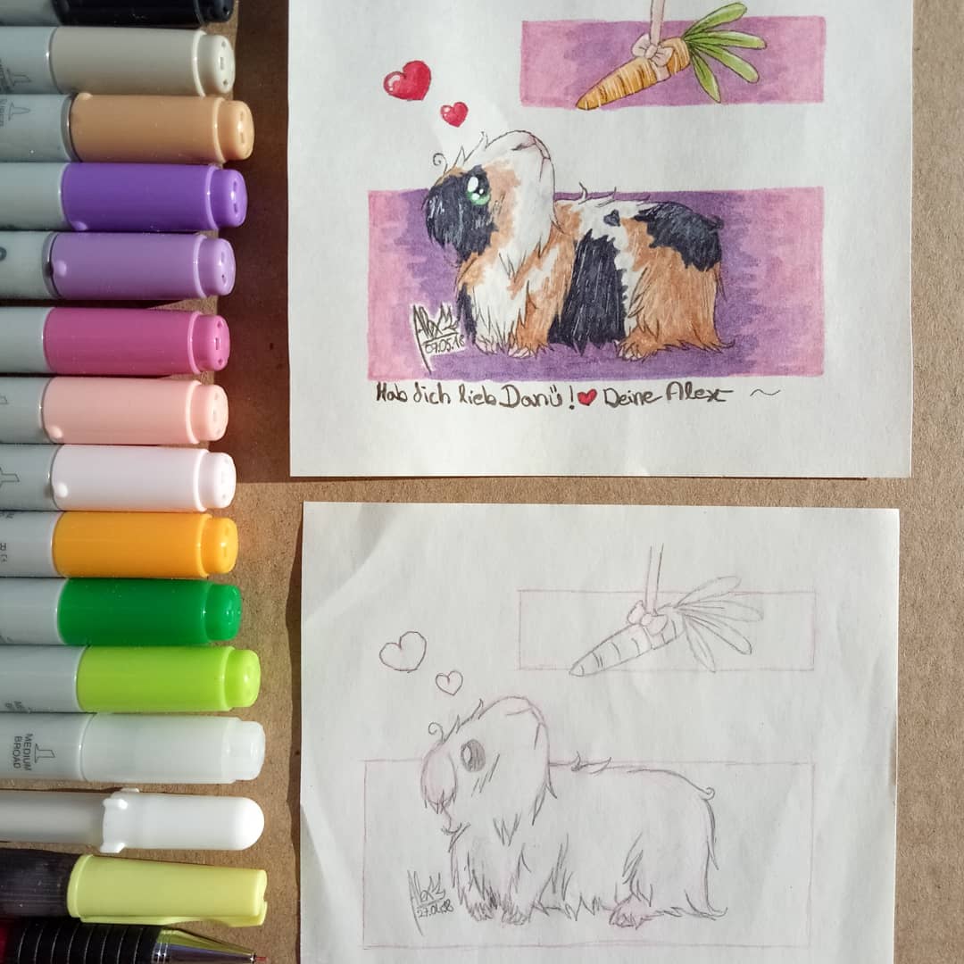 AlexKekzii's tweet photo. Guinea Pig artwork. 🌾
Done for a dear friend of mine. 😊

#guineapig #friendship #gift #drawing #art #artwork #copic #rodent #giftart https://t.co/1N83tuSomu