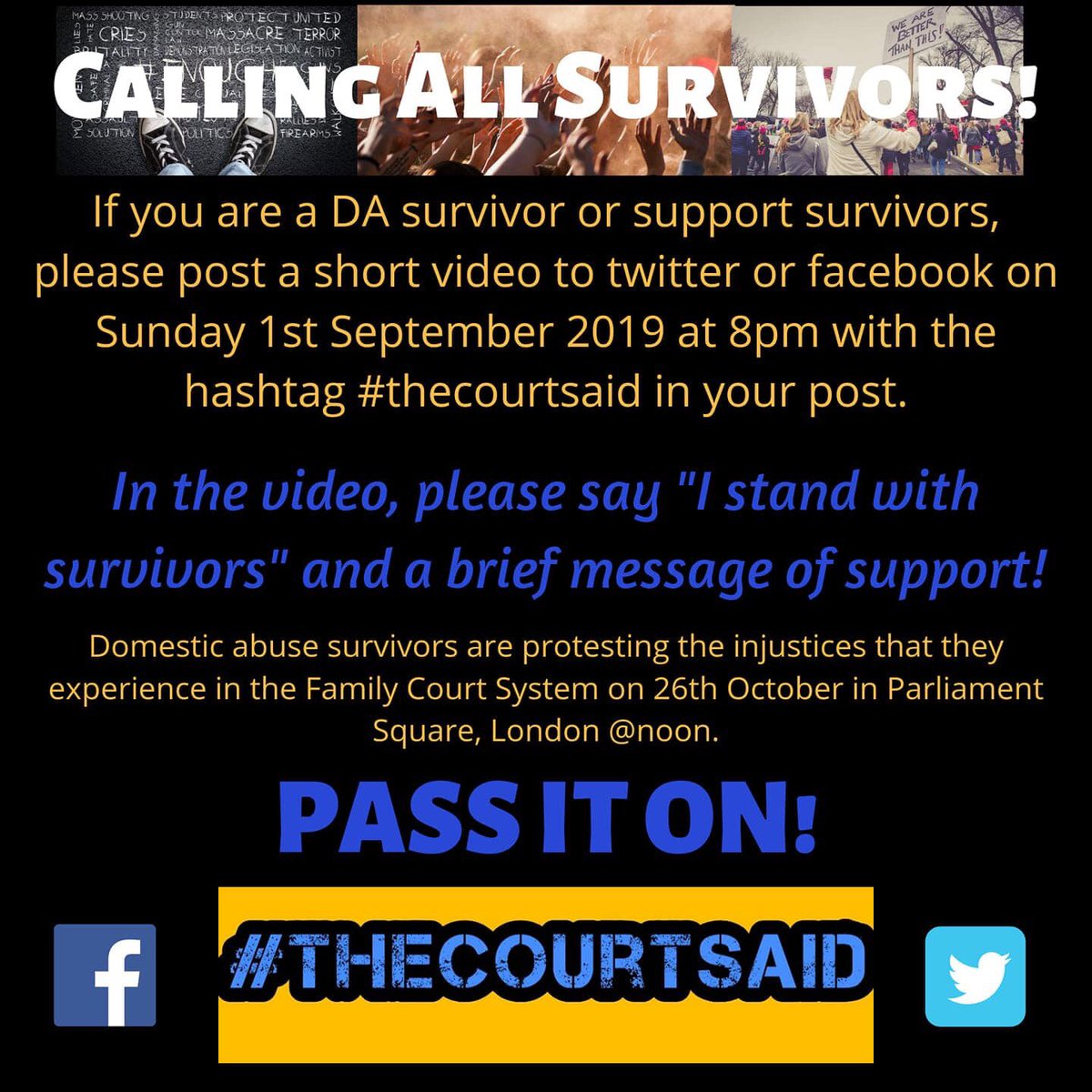 karenjohnson309's tweet photo. Out of the corner stands in solidarity for all survivors of domestic abuse . #thecourtsaid  please RT and support https://t.co/1MRFXz2nN3