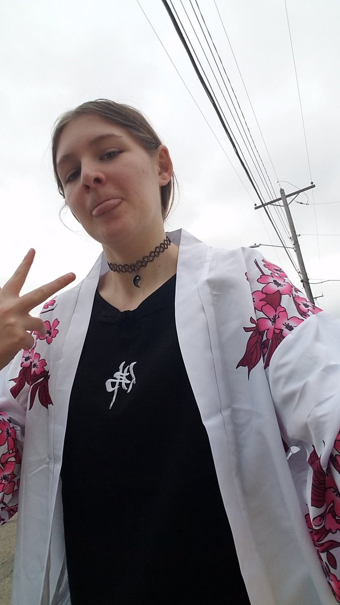 Shydanlee's tweet photo. Off to drop off some movies to redbox wasn't sure about this outfits material at first but love it now that I'm wearing. Got it on sale on Osaka streetwear https://t.co/8sdBSlIqES