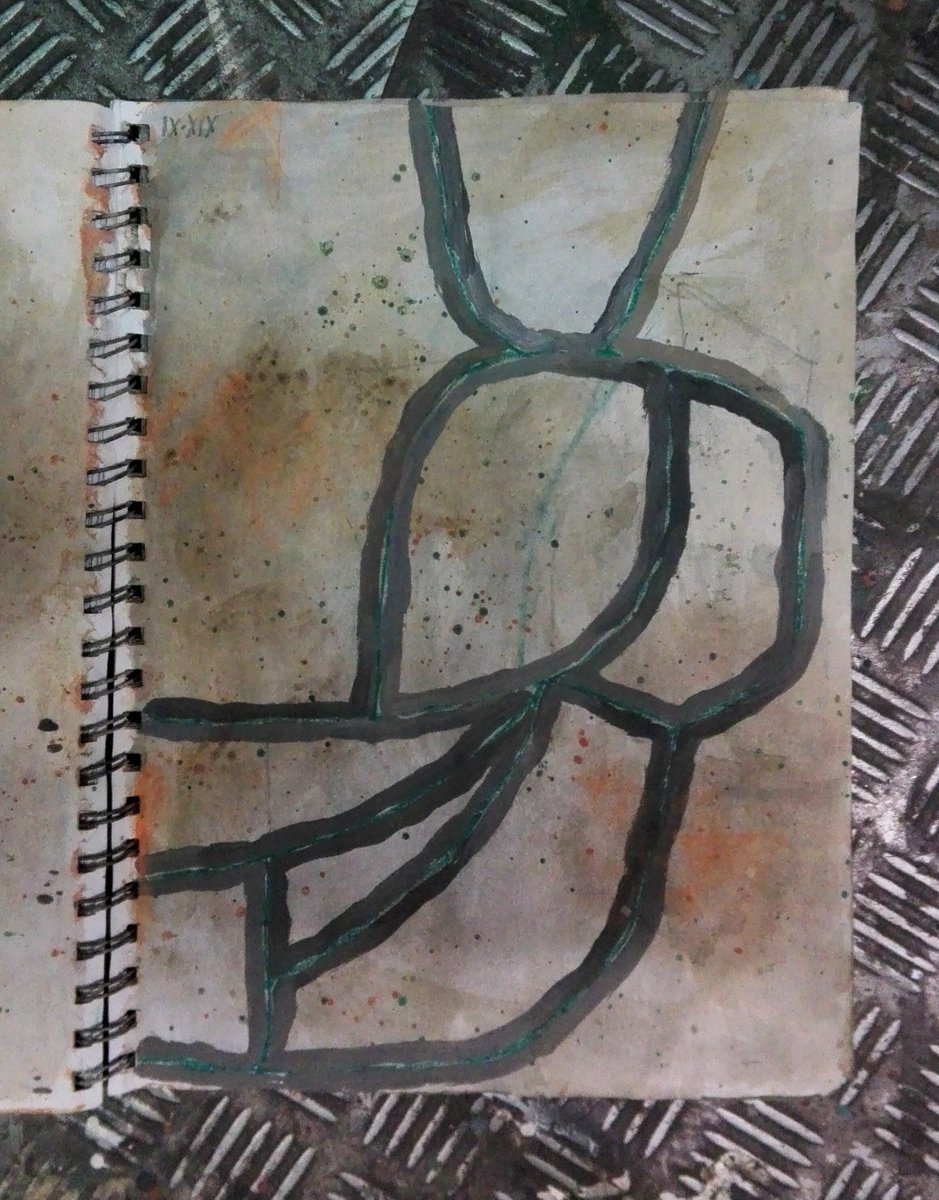 FridaeArtemisia's tweet photo. Skecth Diary #paint #acrylicpainting #art #artpaper #kunst #abstract #expressionism #painting #contemporaryart #velature #shape #studio #mixedmedia #paper #lines #dailysketches #peinture #peintureacrylique #peintureabstraite #artpapier #dailysketch https://t.co/2IY8OkFORk