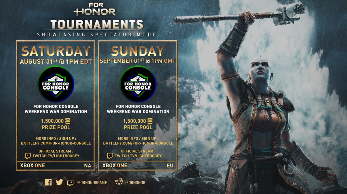 ForHonorConsole's tweet image. 126 teams across 2 weekends and regions. 6 million in Steel prizes paid out ⚔️

Thank you all for competing and watching. We love supporting the console scene 💙💚 #ForHonor