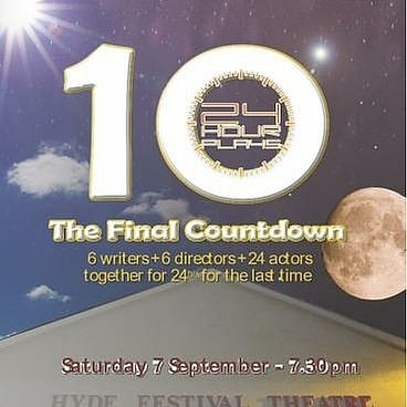 6 days to go before 24 Actors will present WITHOUT SCRIPTS IN HAND, 6 plays directed by 6 directors &amp; written by 6 writers the night before. Currently these plays DO NOT EXIST. Can we do it for the 10th time? Come &amp; see on Sat Sept 7 at 7.30 pm &amp; help raise funds for the theatre.