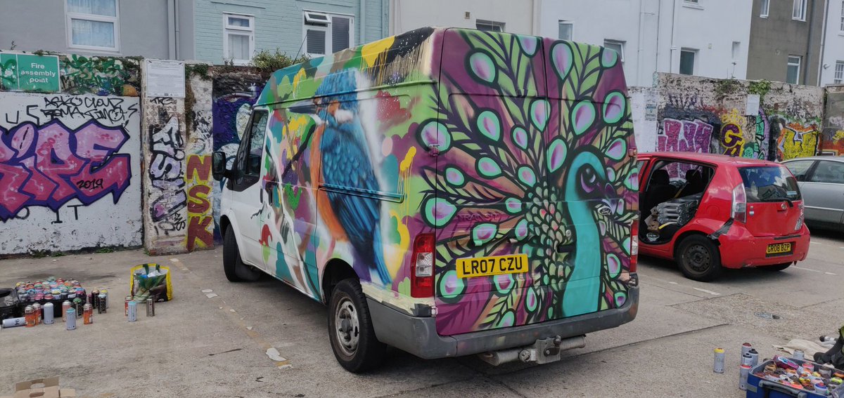 SinnaOne's tweet image. Van painted over the weekend with Mick Mowgli and Luna