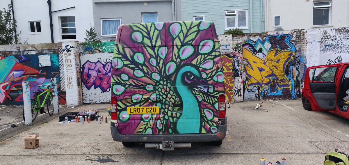 SinnaOne's tweet image. Van painted over the weekend with Mick Mowgli and Luna