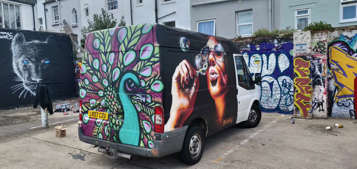 SinnaOne's tweet image. Van painted over the weekend with Mick Mowgli and Luna