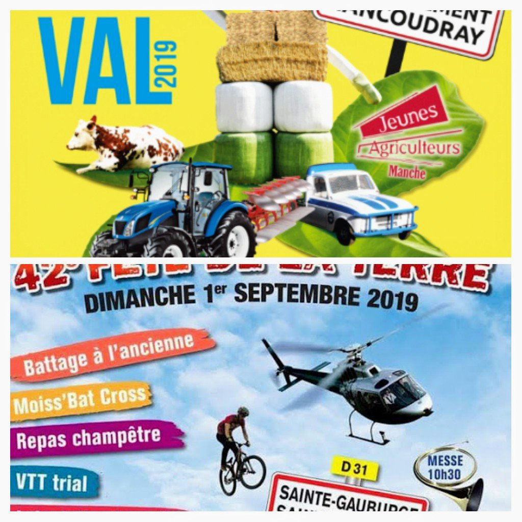 ✔ de très belles Fêtes de la terre,
avec le soutien du @CA_Normandie   partenaire des agricultures. 🐄🐎🐖🐐🐇🐓🚜
Merci <a href="/JA_Normandie/">📣 JA Normandie</a> <a href="/JA_Manche/">JA Manche</a> <a href="/JA_orne/">Orne_JA</a> avec la bonne humeur et le soleil normand évidement ☀️😉😎.
