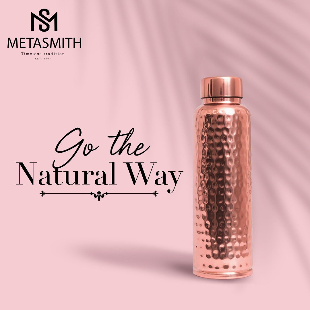 Monday morning wisdom - Go the natural way!
Do you know drinking water from copper bottles has many benefits for your health and also reduce usage of plastic? 
It's time to make a change, go natural, go for copper bottles! 
#Metasmith #TimelessTradition #CopperBottles