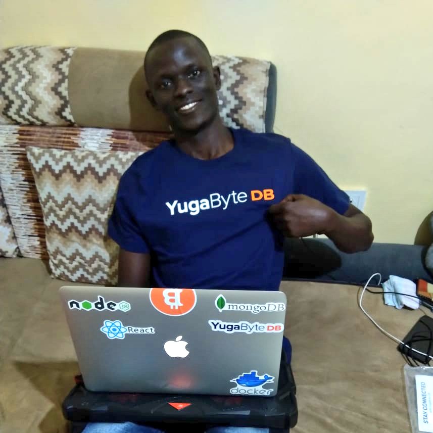 zemuldo's tweet photo. Happy community member and both #YSQL and #YCQL user. I love the gift. Thanks @YugaByte https://t.co/rDdd2NfxXt