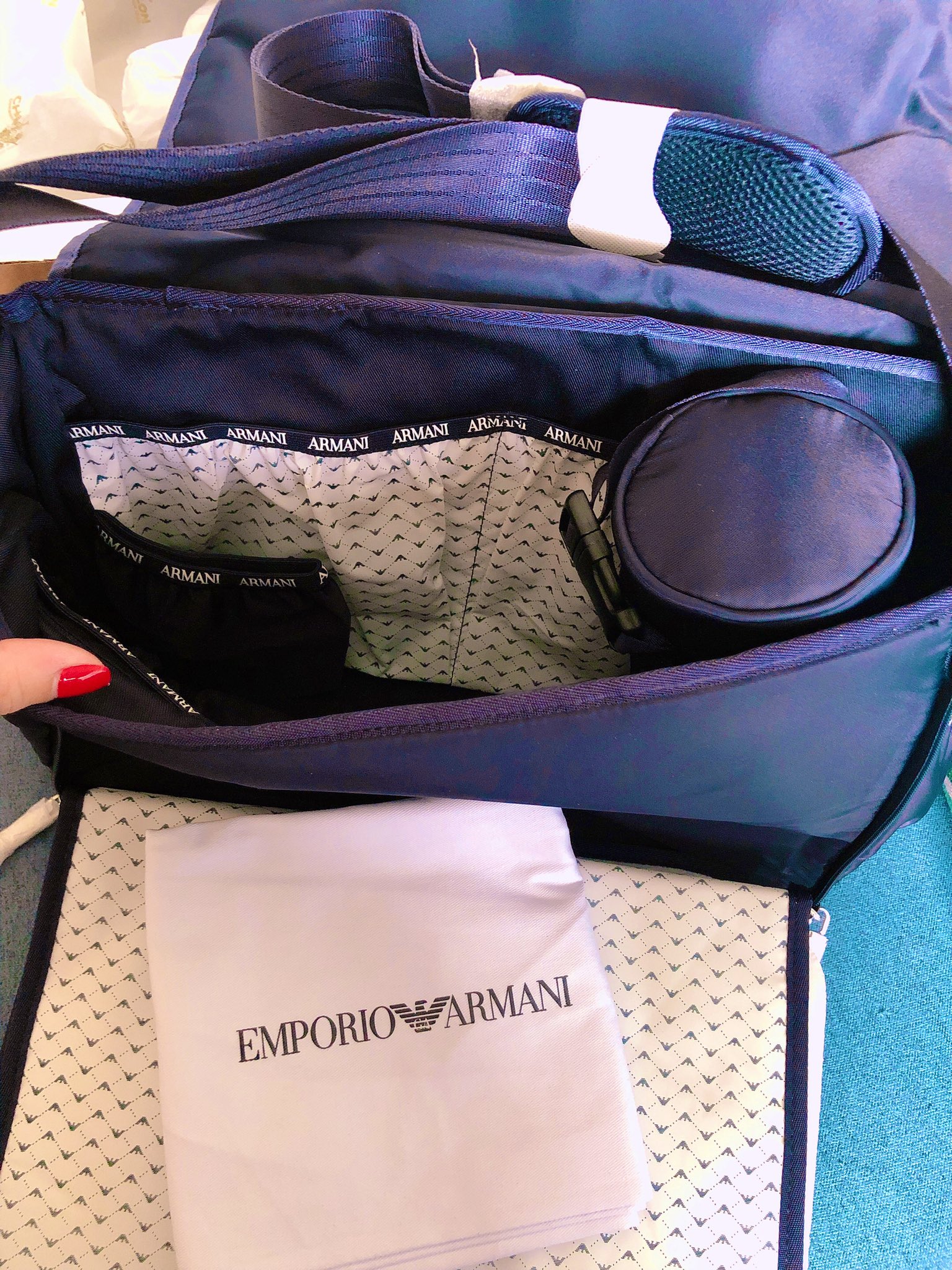 Armani baby diaper bag sale
