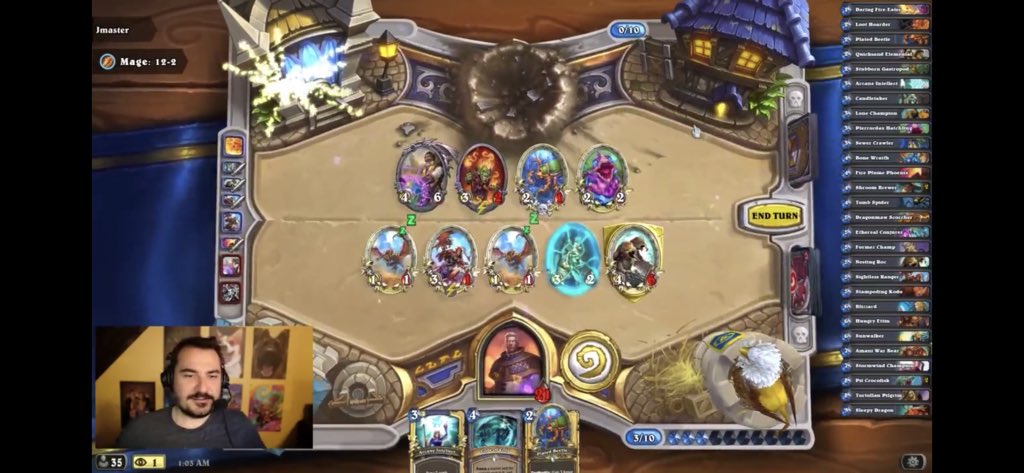 jmastorino's tweet photo. My 5-year dream of playing a game against @Kripparrian in @PlayHearthstone Arena finally came true tonight. Hard for me to believe, but he was 11-2, and I was 9-0. I played against the best and lost, but what a thrill to do so before 7K+ viewers! Congrats, Kripp!
#NotASniper https://t.co/vZRyQPJ4qG