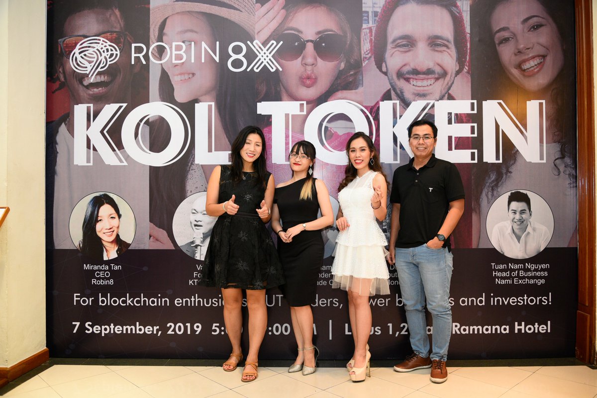 HelloRobin8's tweet photo. On Saturday we had a great event in HCMC, Vietnam, all about the KOL Token and Robin8X. Thanks to all our speakers and attendees! Many more events over the coming months. #KOLToken #InfluencerMarketing #blockchain #QTUM https://t.co/fqNPHWcaMF