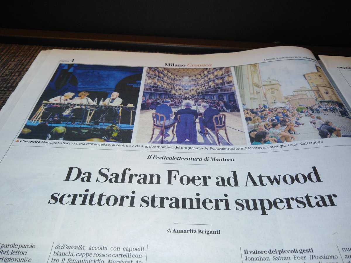 feltrinellied's tweet photo. Su @repubblica #Milano @annaritab72 cita tra gli incontri più significativi dell'ultimo @festletteratura #FestLet19 di #Mantova quello di #DaveEggers per #Laparata https://t.co/DolyxgYIPQ