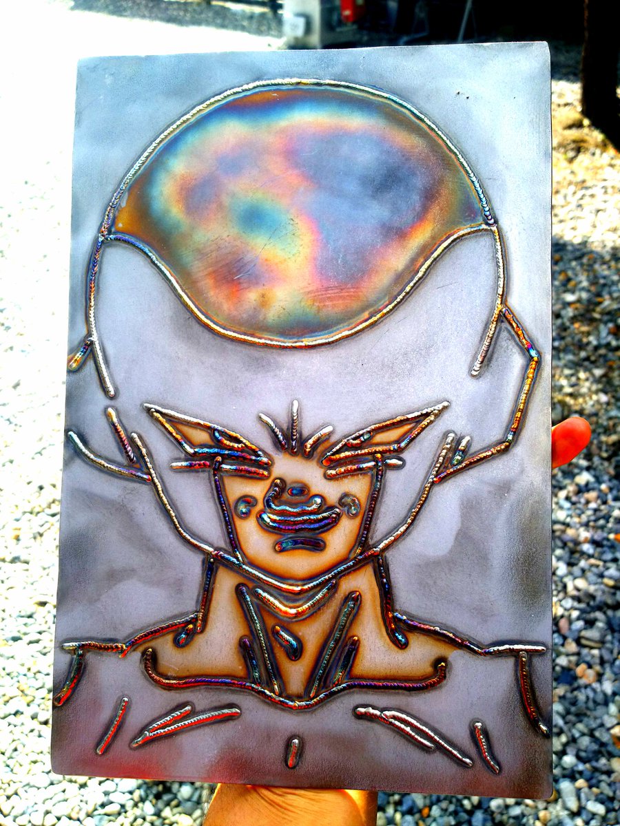 ドラゴンボールのフリーザをTIG溶接で描いてみた。 #ステンレス #tig