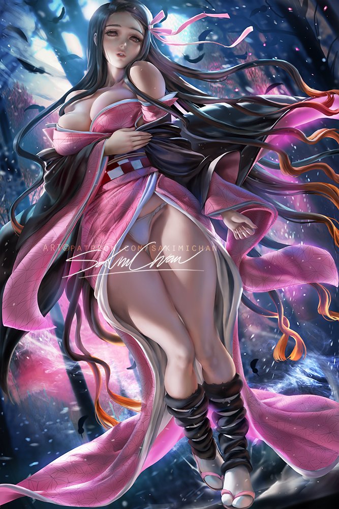 Sakimichan Older Take On Older Nezuko Pinup From Demonslayer 3 This Series It Really Reminds Me Of Inuyasha In Vibes Also Did A Fullbody This Time Spicy Psd Hd Jpg Video Process