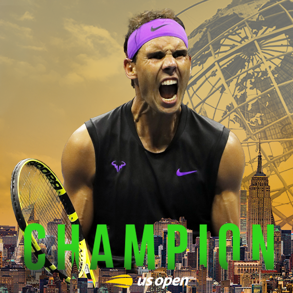 NADAL GÉANT DE L’US OPEN !!! 👑

Rafael Nadal remporte sa 4ème couronne à New York en battant un Daniil Medvedev extraordinaire à l’issue d’une finale titanesque 7-5 6-3 5-7 4-6 6-4 #USOpen